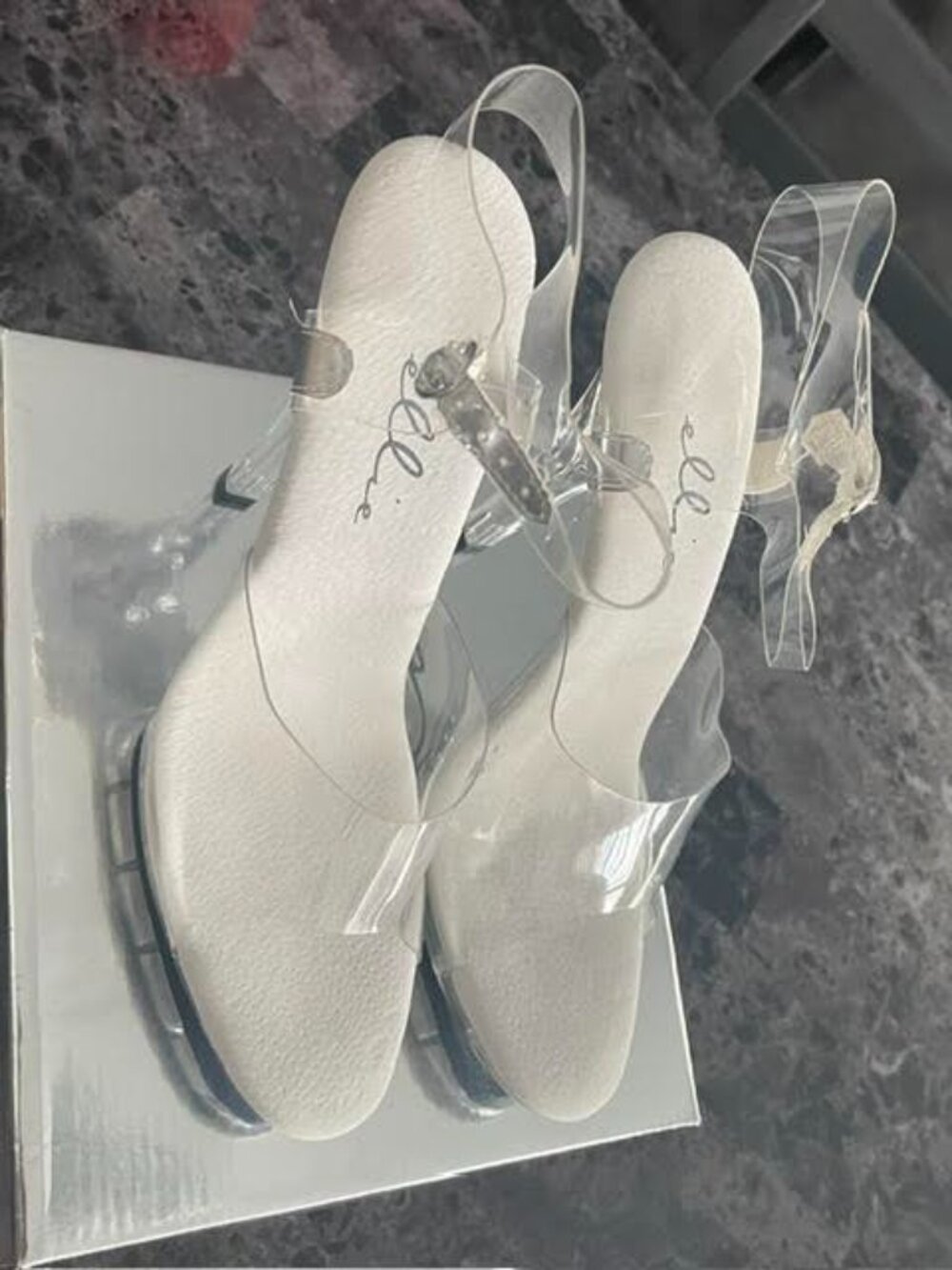 Ellie Shoes Women’s 405 Brook Clear Vinyl Stiletto Dress Sandals – Size 12